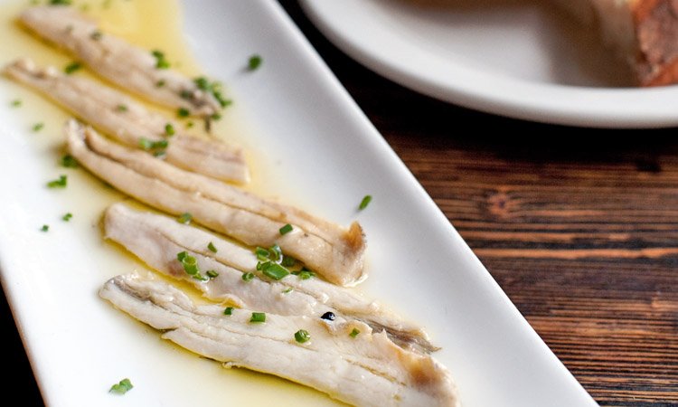 Boquerones are small, fresh anchovies